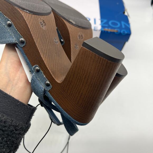 Arizona Jean Co Womens Heather Heeled Sandals Blue Denim Size 9.5M - Picture 12 of 15